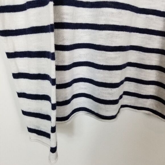 Eileen Fisher Women Organic Linen Cotton Light Sweater Size M Petite Striped - Picture 3 of 6